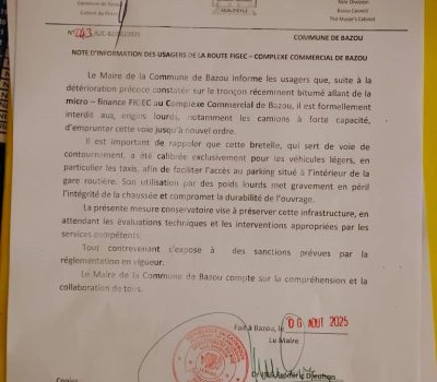 RESTRICTION DE LA CIRCULATION