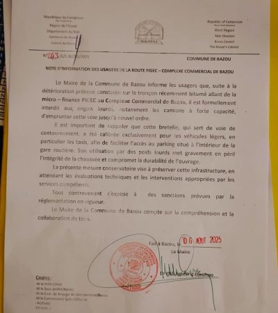 RESTRICTION DE LA CIRCULATION