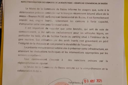 RESTRICTION DE LA CIRCULATION