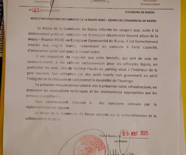 RESTRICTION DE LA CIRCULATION